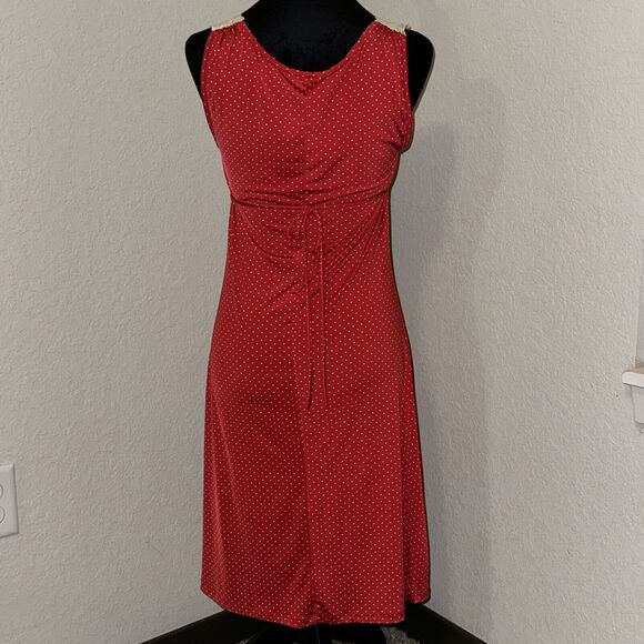Vintage Khaki Krew Midi Dress Women's Large Red Polka Dot Classic Strap Pullover - Picture 4 of 8
